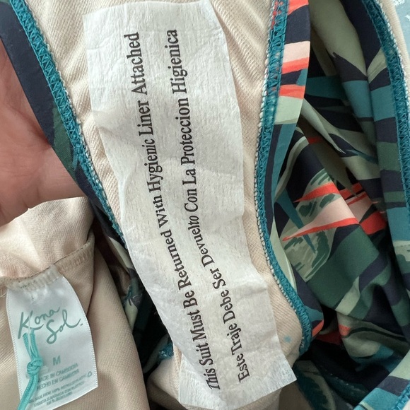 Kona Sol Women's One Piece Swimsuit with Tropical Print - Picture 10 of 11